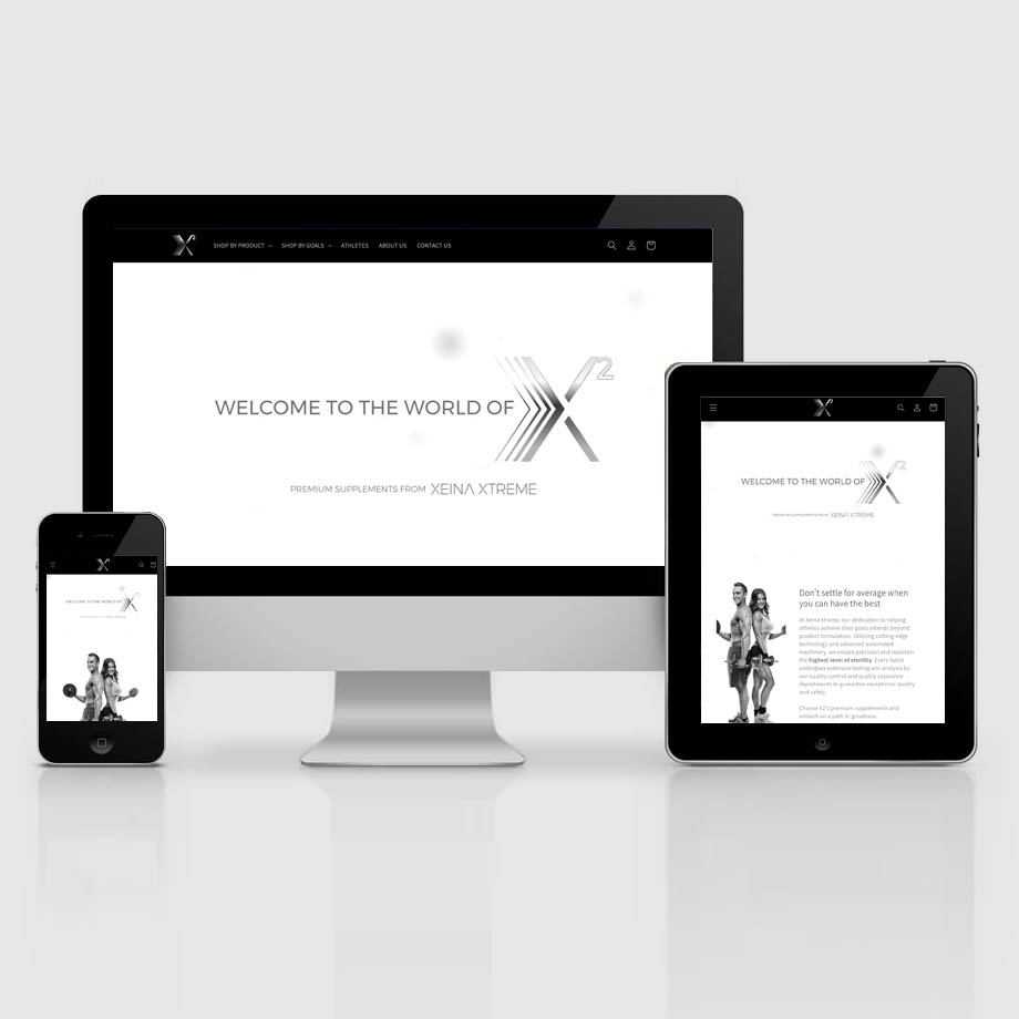 Branding, webdesign and ecommerce for Xeina Xtreme