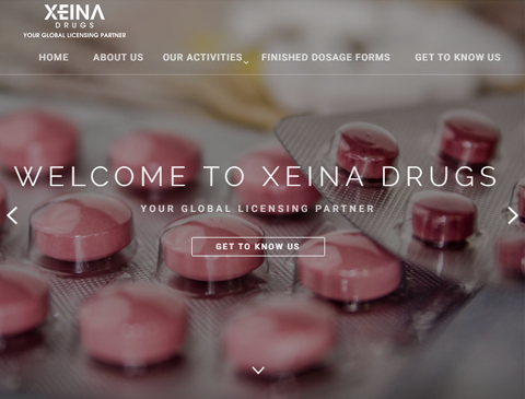 Website design and development for Xeina Drugs
